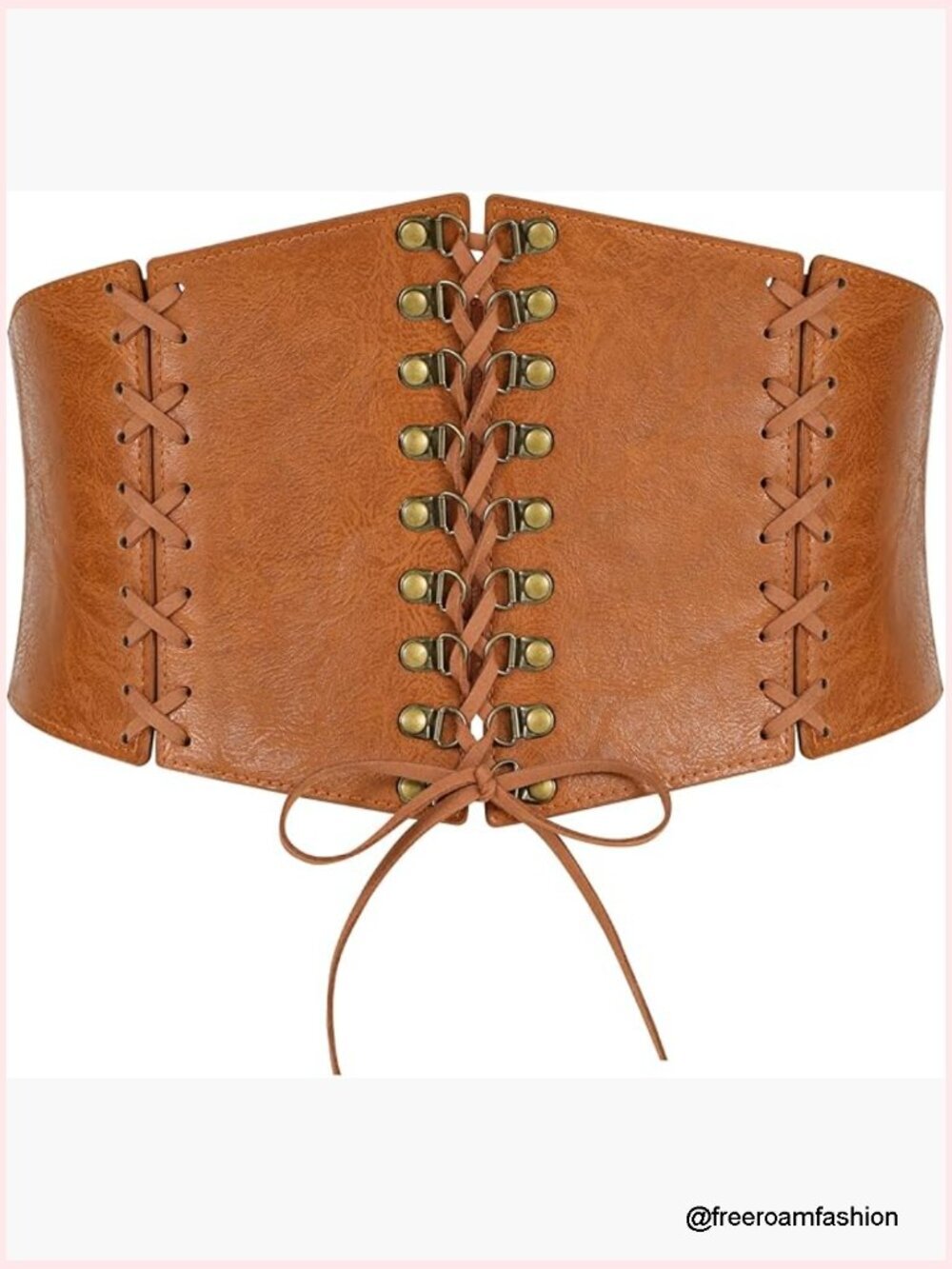 Wide Corset Belt with Lace-Up Front Vintage Elastic Waist Cincher for Dresses